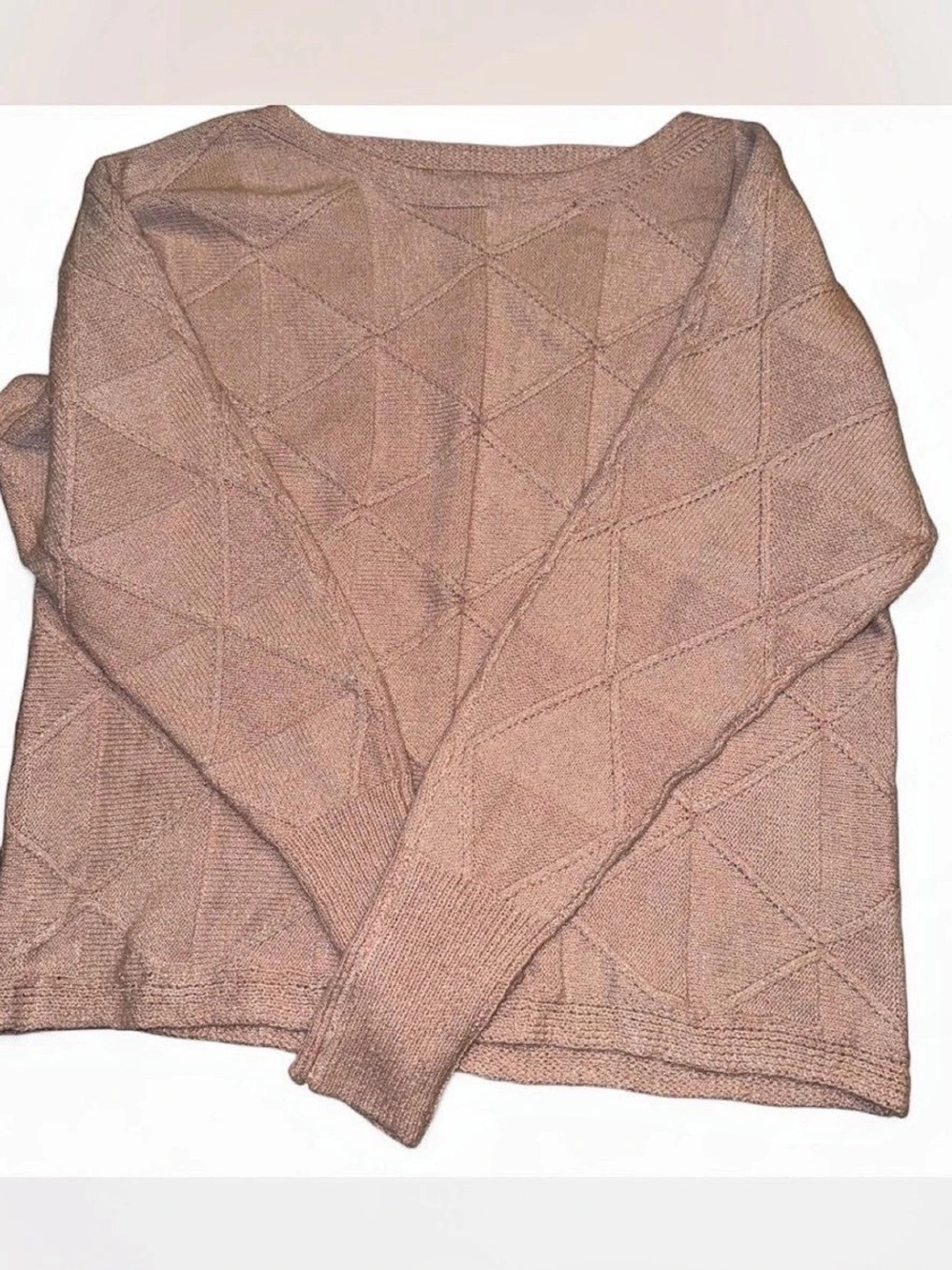 Geometric Knit Sweater in Pink Like New